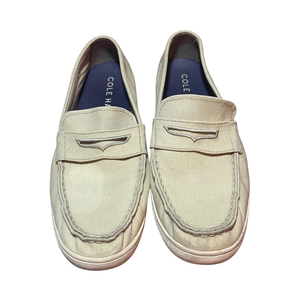 Cole Haan Men's 10.5 Beige Loafers Canvas Casual Slip On Comfort Shoes C25764‎